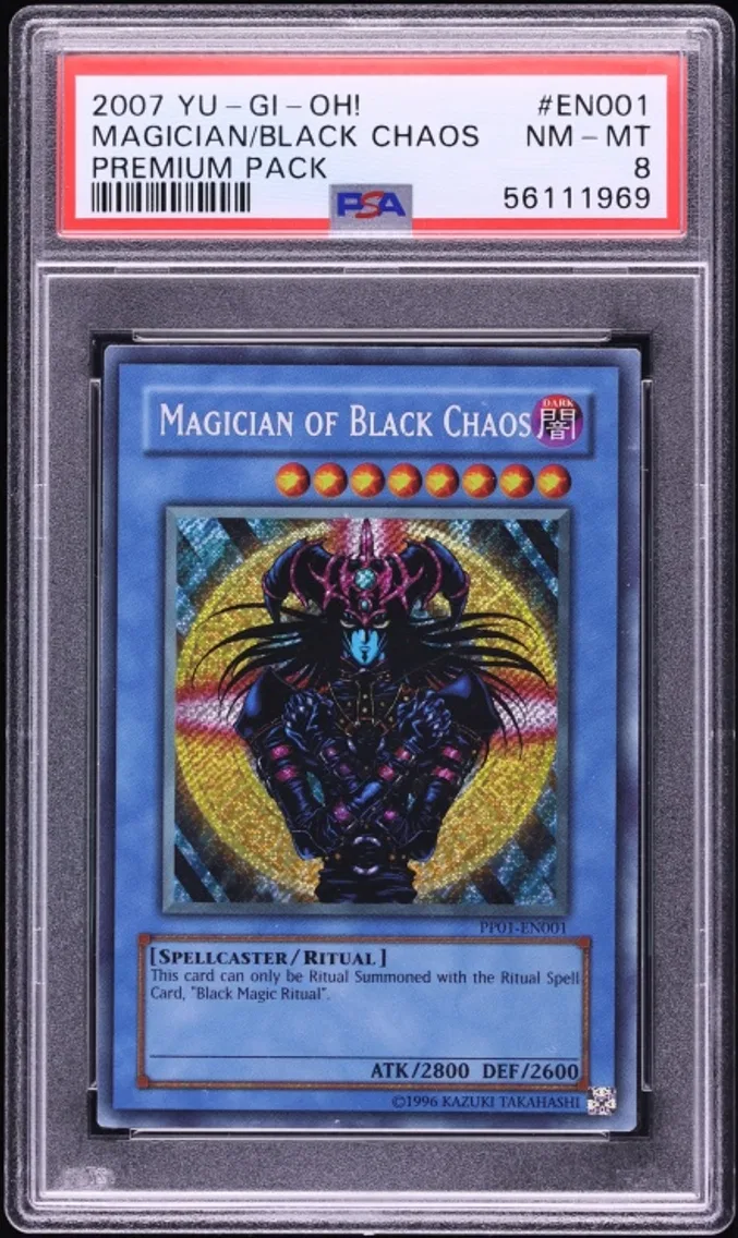 2007 #PP01-EN001 Magician Of Black Chaos PSA 8 Yu-Gi-Oh! Premium Pack