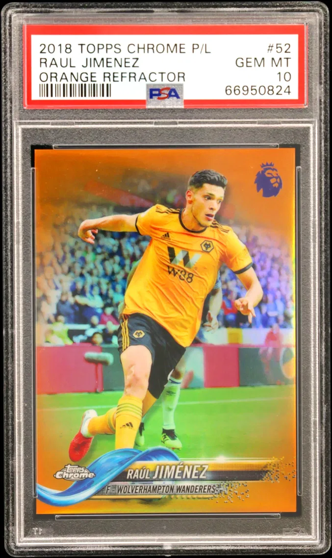 2018 #52 Raul Jimenez PSA 10 Topps Chrome Premier League