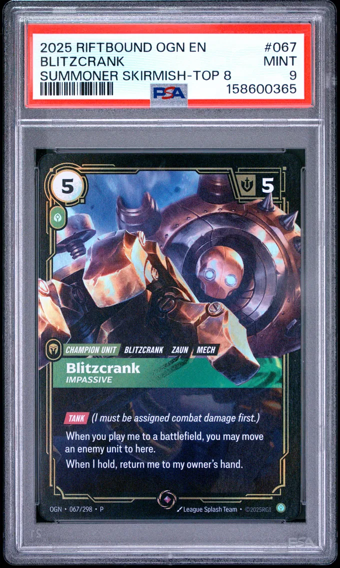 2025 #067 Blitzcrank - Impassive PSA 9 Riftbound: League of Legends Ogn-Origins