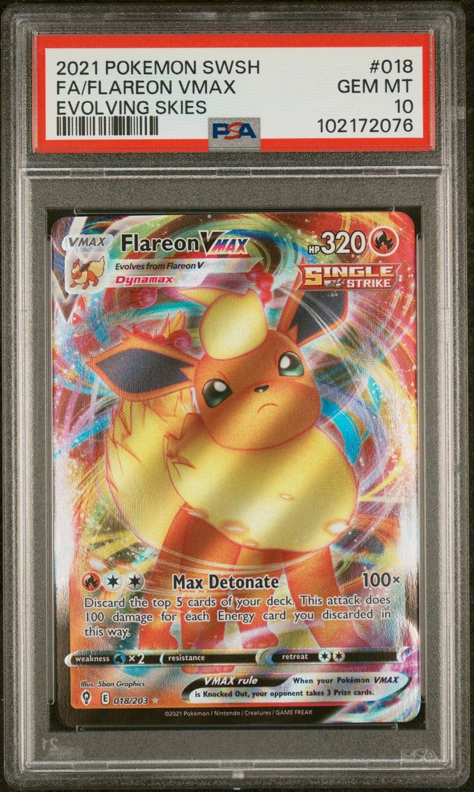 2021 #018 Full Art/Flareon Vmax PSA 10 Sword & Shield Evolving Skies