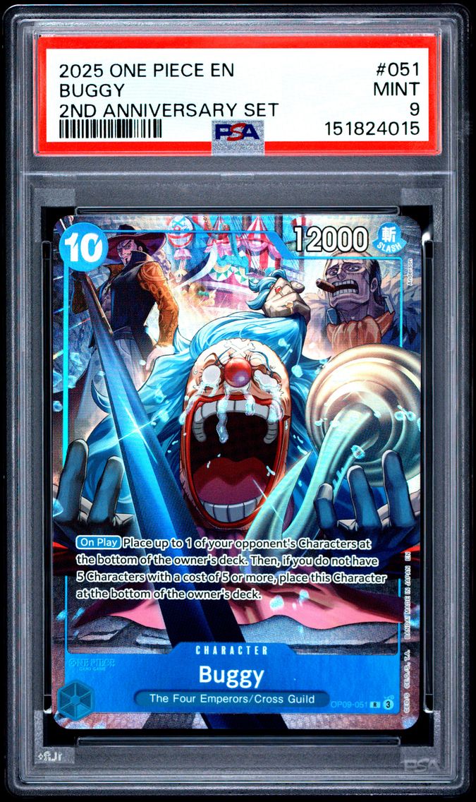 2025 #051 Buggy PSA 9 One Piece English Version 2nd Anniversary Set