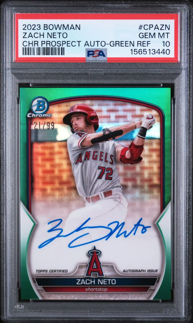 2023 #CPAZN Zach Neto PSA 10 Bowman Chrome Prospect Autographs