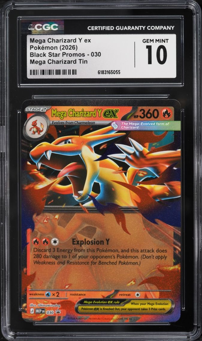 2026 Pokemon Mega Evolution Promo Tin Mega Charizard Y EX #30 CGC 10 GEM MINT