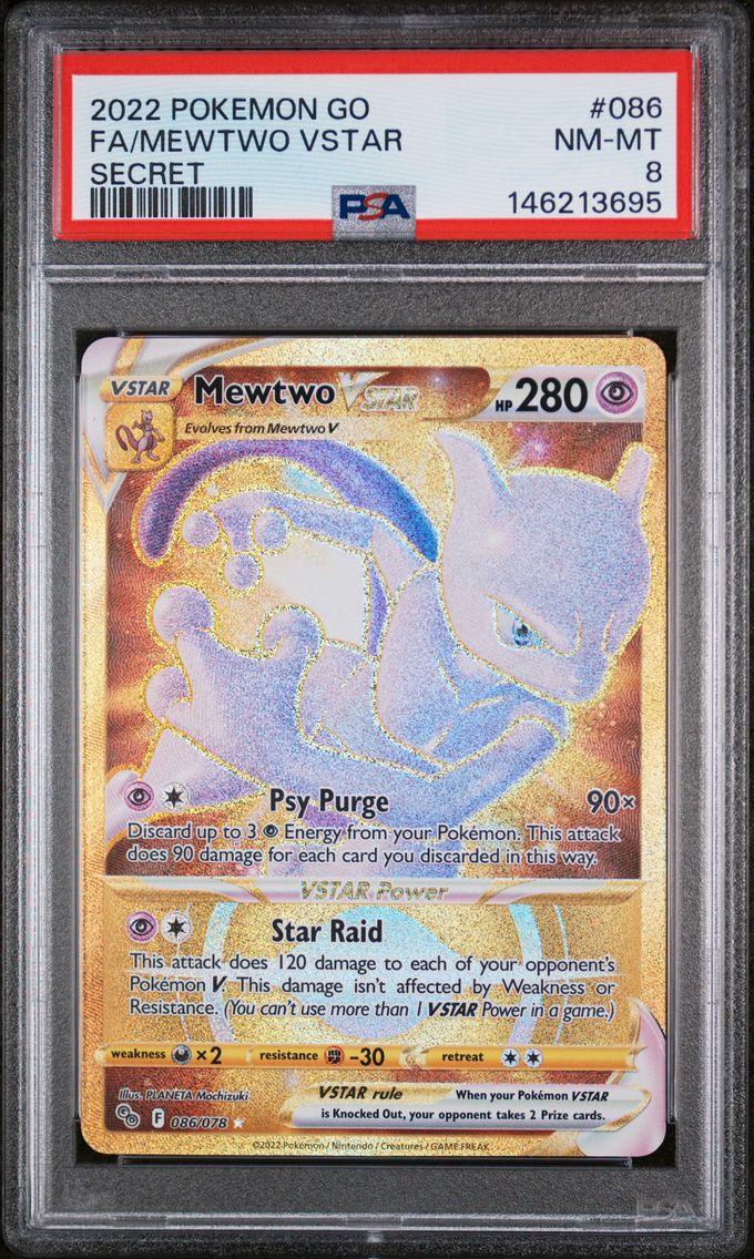 2022 #086 Full Art/Mewtwo Vstar PSA 8 Go