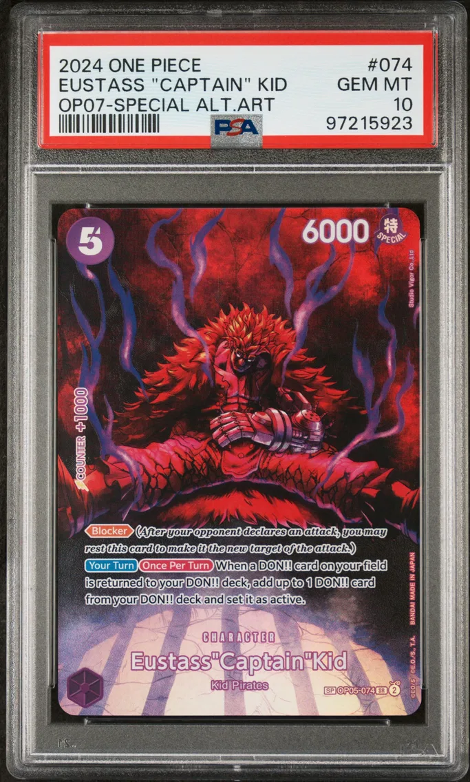 2024 #074 Eustass "Captain" Kid PSA 10 One Piece OP07-500 Years in the Future