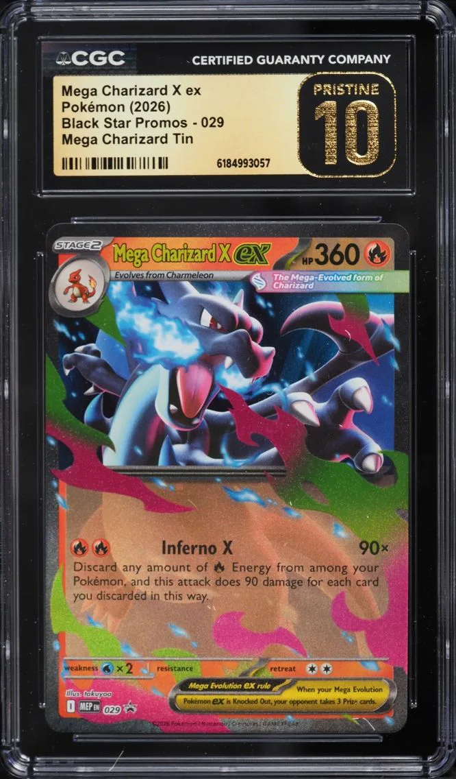 2026 #29 Mega Charizard X Ex CGC 10 Pokemon Mega Evolution Promo Tin
