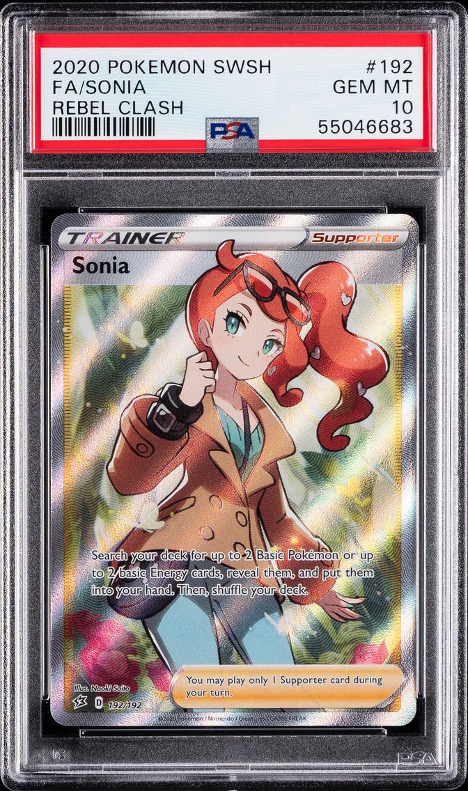 2020 #192 Full Art/Sonia PSA 10 Sword & Shield Rebel Clash Pokemon