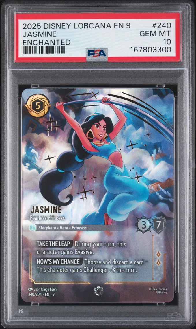 2025 #240 Jasmine - Fearless Princess PSA 10 Disney Lorcana EN 9-Fabled