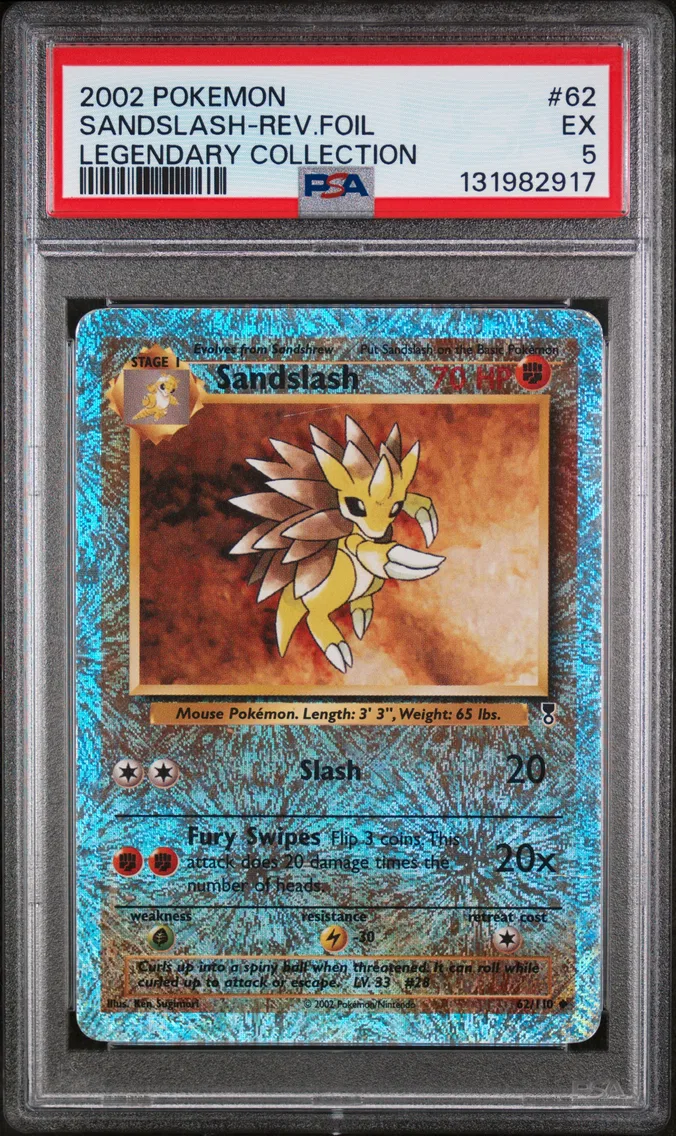 2002 #62 Sandslash-Reverse Foil PSA 5 Legendary Collection
