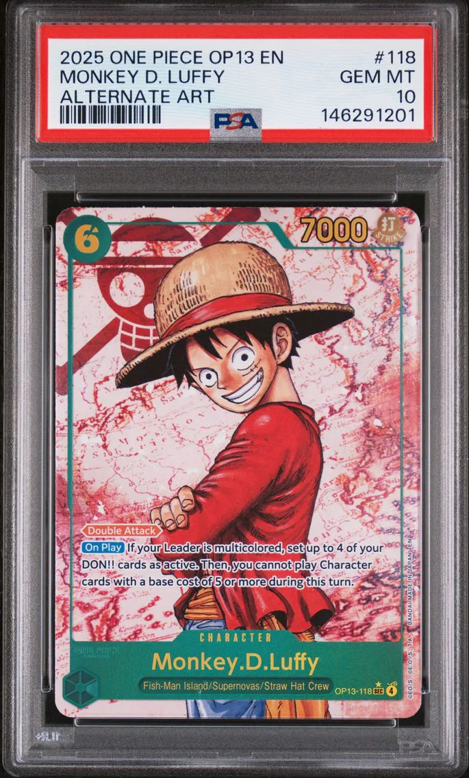 2025 #118 Monkey D. Luffy Alternate Art PSA 10 OP13-Carrying on His Will One Piece