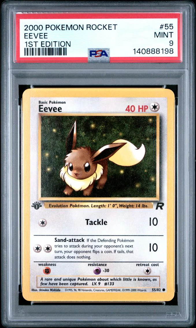 2000 #55 Eevee 1st Edition PSA 9 Rocket Pokemon