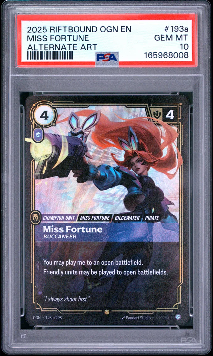 2025 #193a Miss Fortune - Buccaneer PSA 10 Riftbound: League of Legends Ogn-Origins