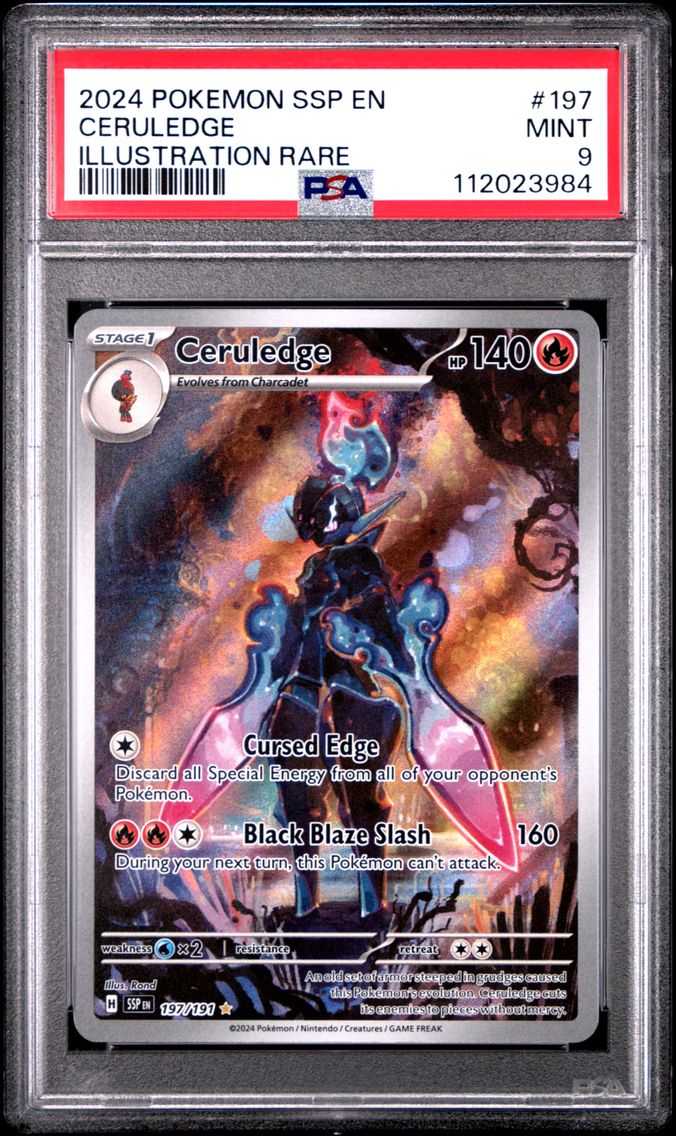 2024 #197 Ceruledge PSA 9 Ssp EN-Surging Sparks Pokemon