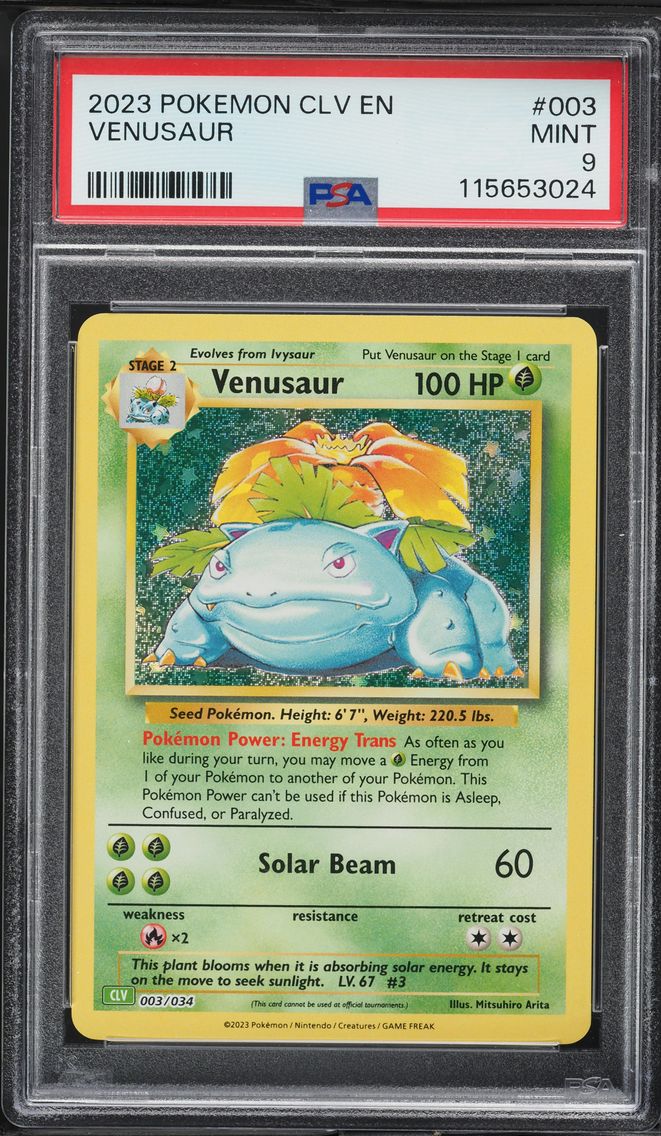 2023 #003 Venusaur PSA 9 CLV-Trading Card Game Classic Venusaur & Lugia EX Deck Pokemon