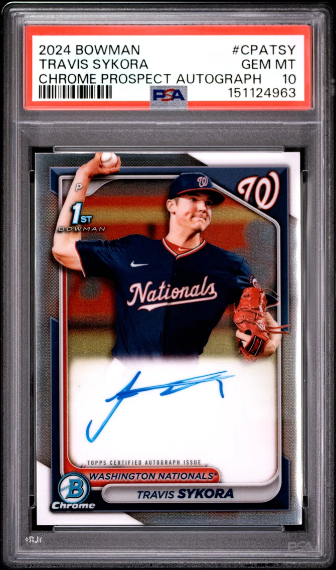 2024 #CPATSY Travis Sykora PSA 10 Bowman Chrome Prospect Autographs