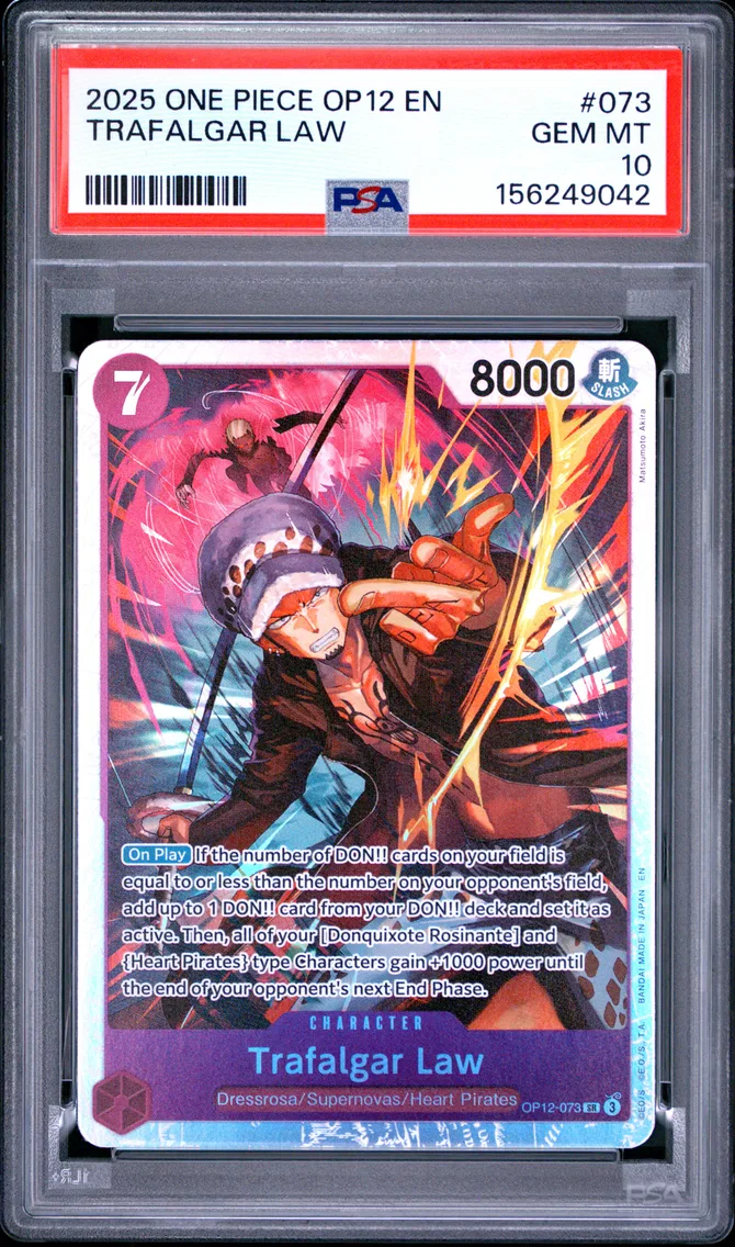 2025 #073 Trafalgar Law PSA 10 One Piece OP12-Legacy of the Master