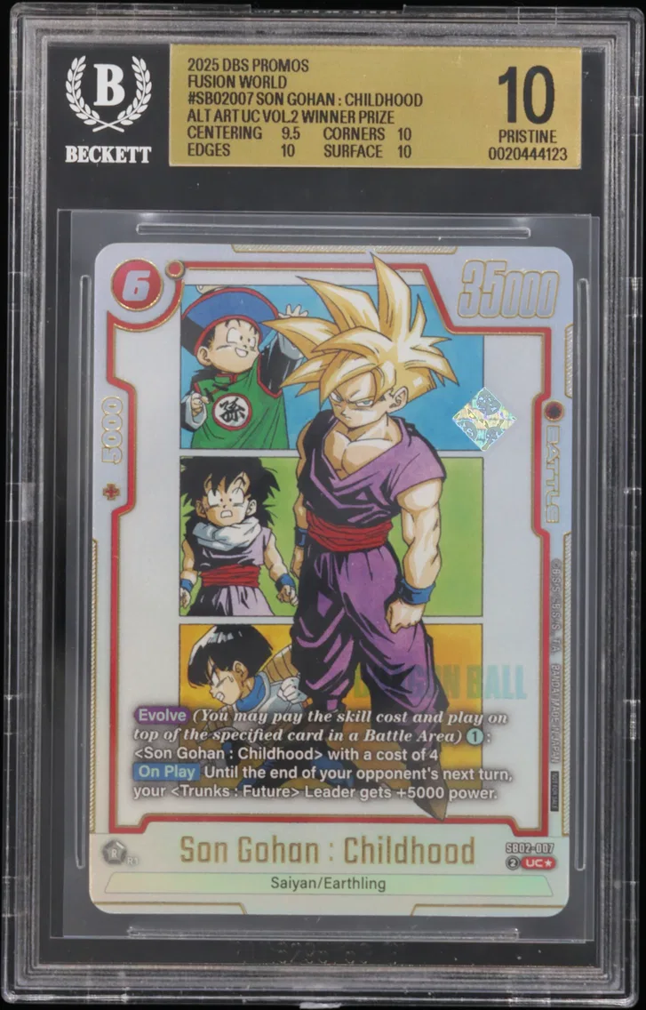 2025 #SB02007 Son Gohan : Childhood ALT ART UC/(40th Anniversary Event Vol.2 Winner Prize) BGS 10 Dragon Ball Super Card Game Fusion World Promos