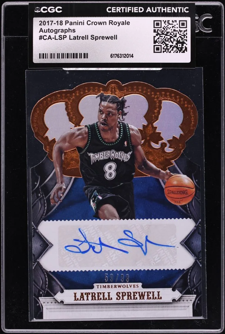 2017 Crown Royale Die-Cut Latrell Sprewell AUTO /99 #CA-LSP CGC AUTH