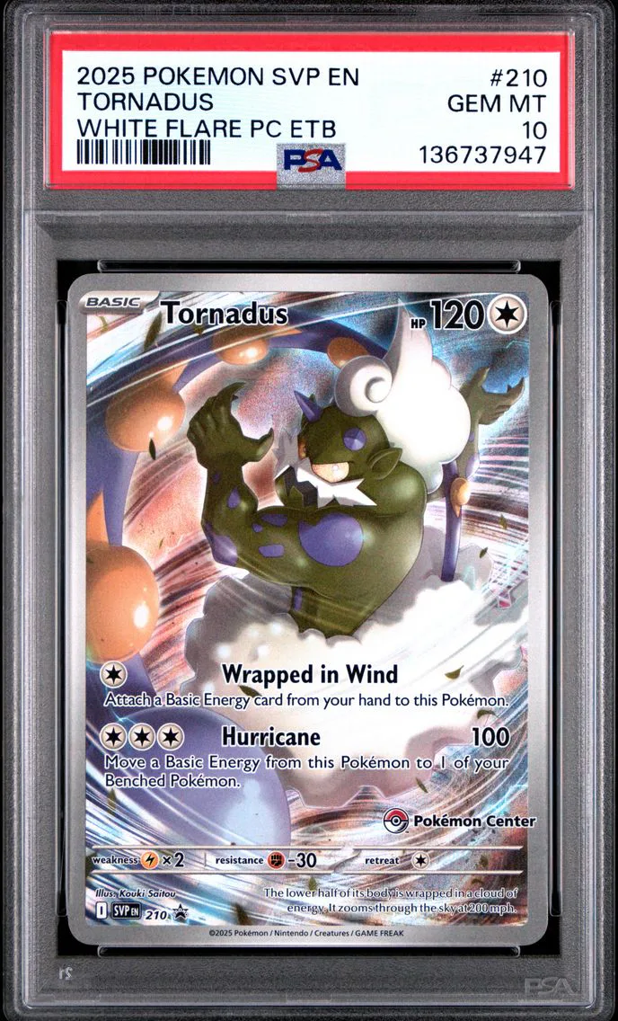 2025 #210 Tornadus PSA 10 Svp EN-SV Black Star Promo