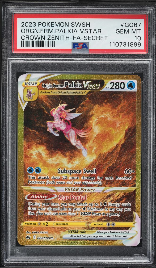 2023 #GG67 Full Art/Origin Forme Palkia Vstar PSA 10 Sword and Shield Crown Zenith Pokemon