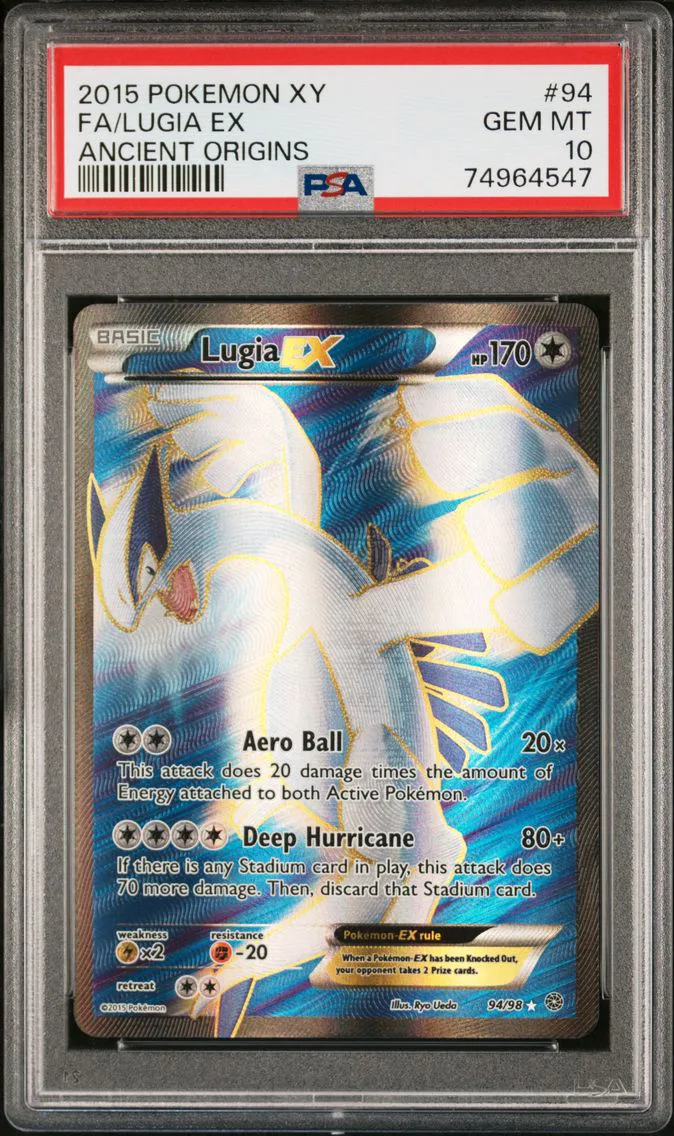 2015 #94 Full Art/Lugia EX PSA 10 XY Ancient Origins Pokemon