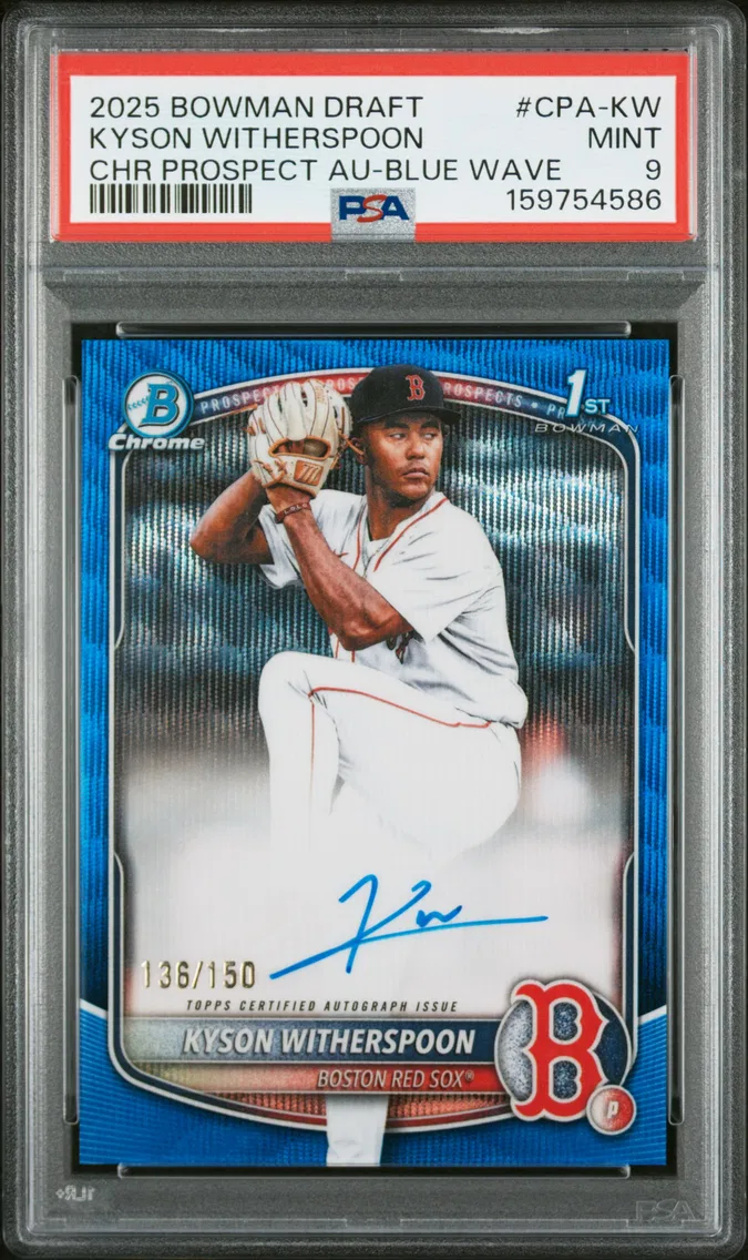 2025 #CPA-KW Kyson Witherspoon PSA 9 Bowman Draft Chrome Prospect Autographs