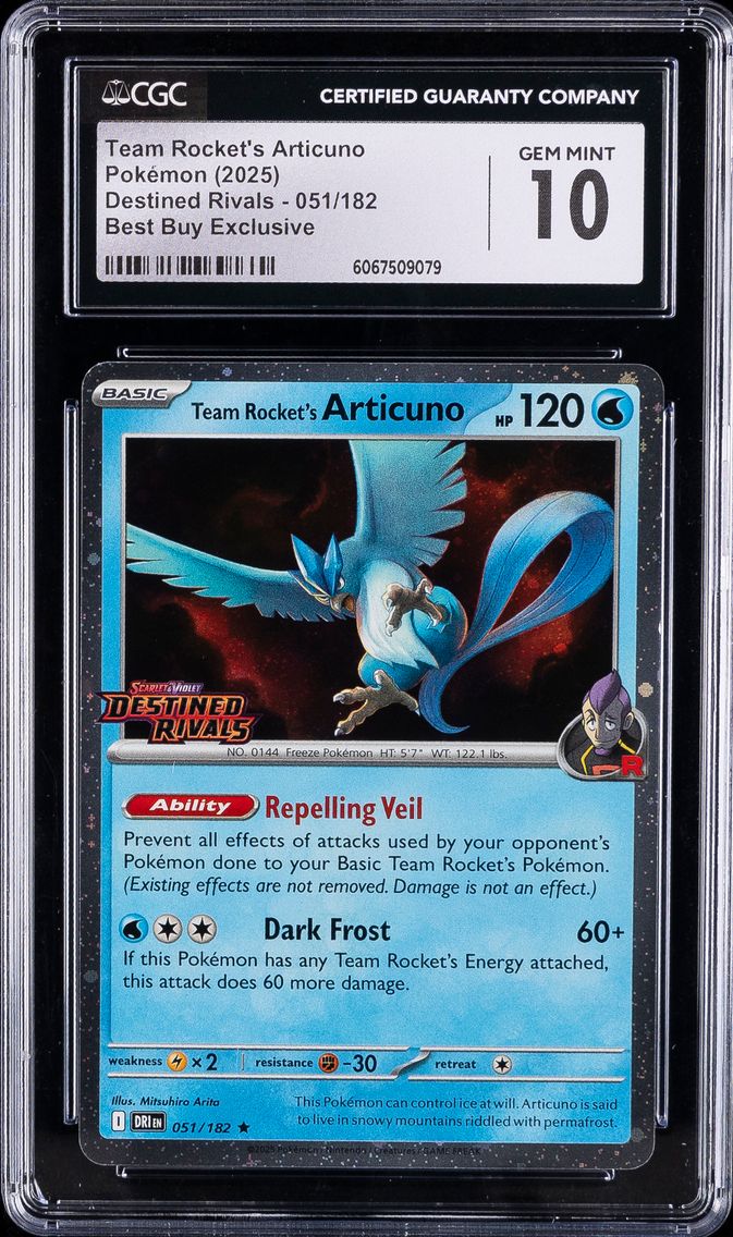 2025 #051 Team Rocket's Articuno CGC 10 Destined Rivals - DRI EN - English Pokemon