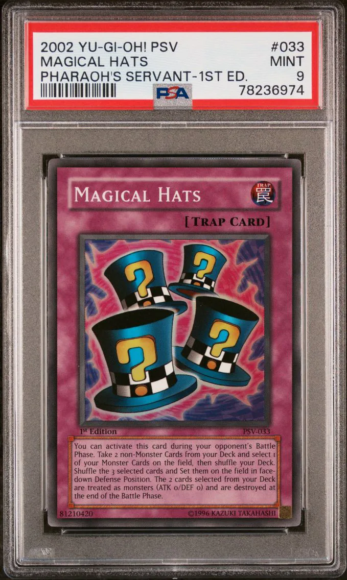 2002 #033 Magical Hats 1st Edition PSA 9 YU-GI-Oh! Psv-Pharaoh's Servant