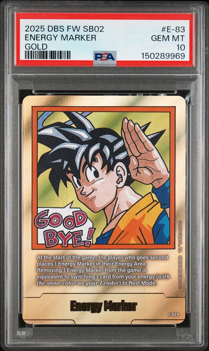 2025 #E-83 Energy Marker PSA 10 Dragon Ball Super Card Game Fusion World Manga Booster 02