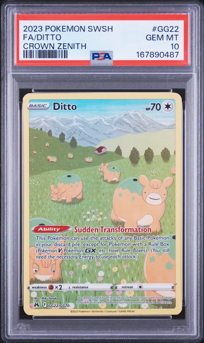 2023 #GG22 Full Art/Ditto PSA 10 Sword and Shield Crown Zenith