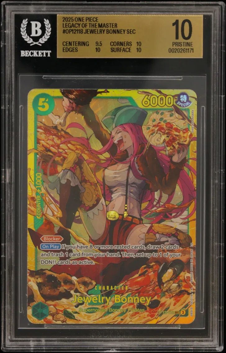 2025 #OP12118 Jewelry Bonney SEC BGS 10 One Piece Card Game Legacy of the Master