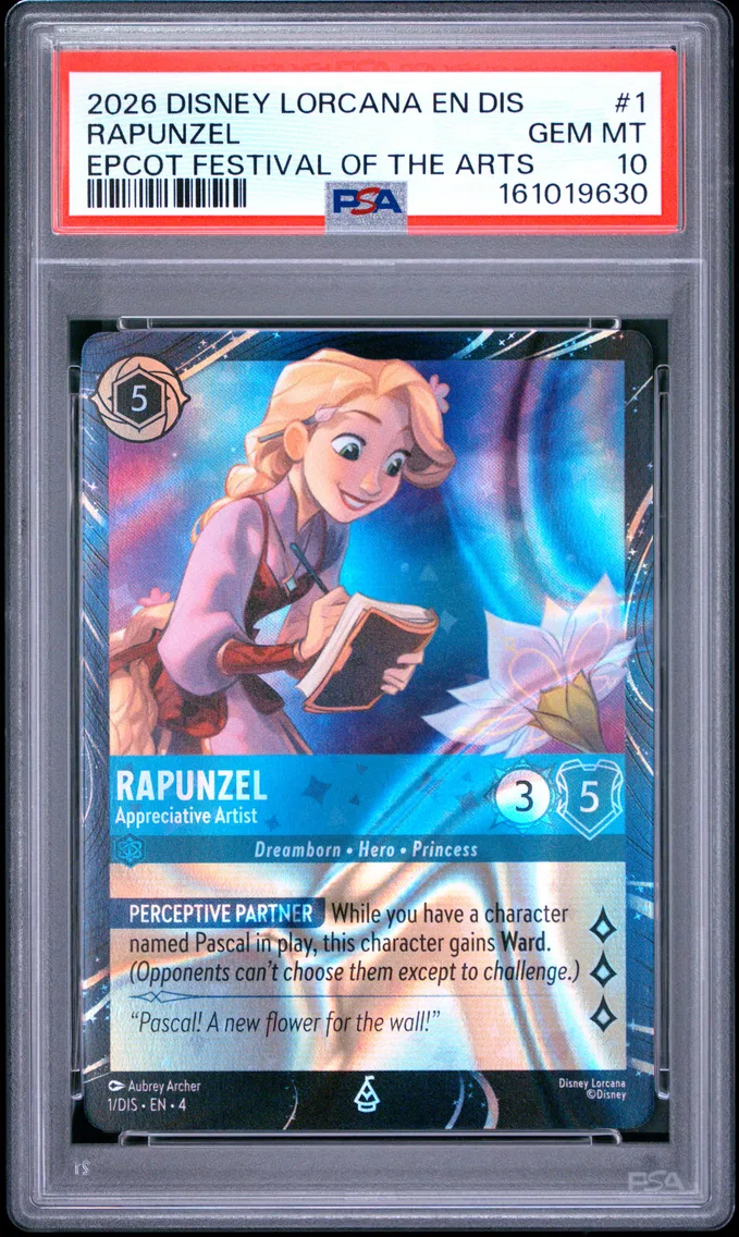 2026 #1 Rapunzel - Appreciative Artist PSA 10 Disney Lorcana EN Dis-Magical Places Promo