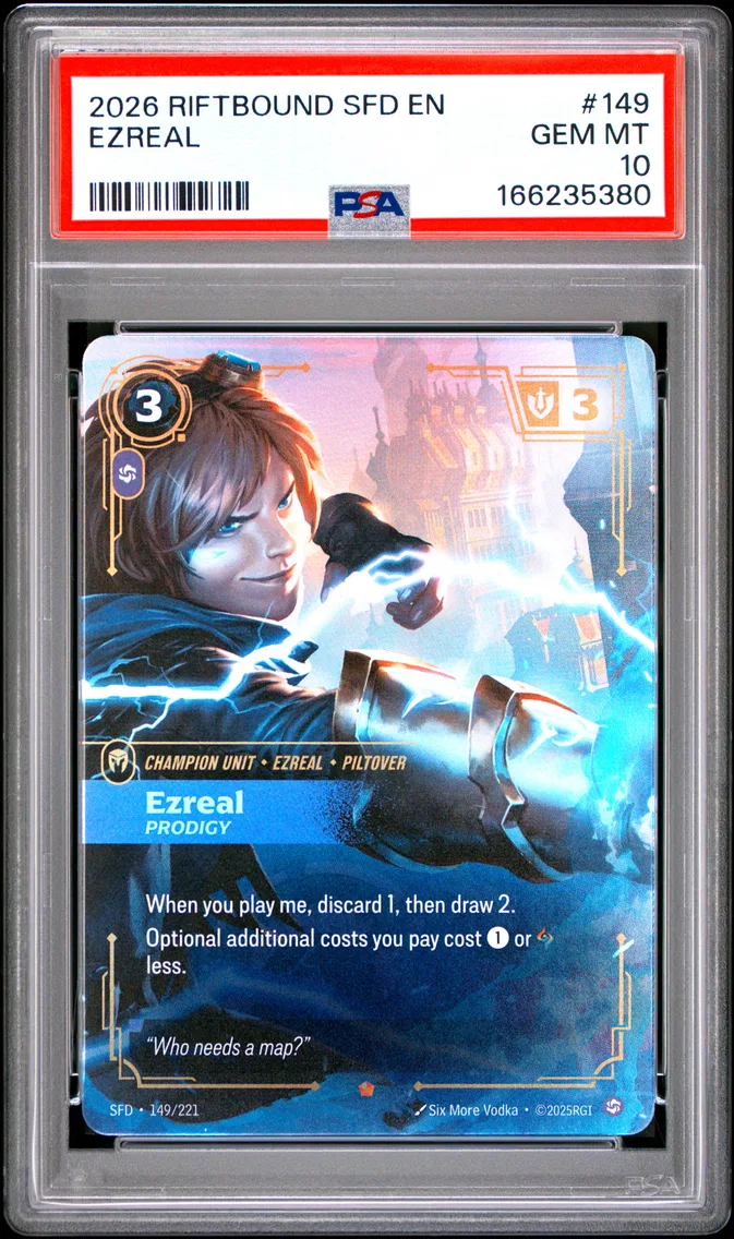 2026 #149 Ezreal - Prodigy PSA 10 Riftbound: League of Legends Sfd-Spiritforged