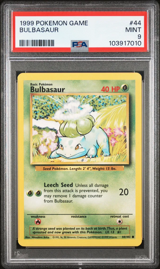 1999 #44 Bulbasaur PSA 9 Game