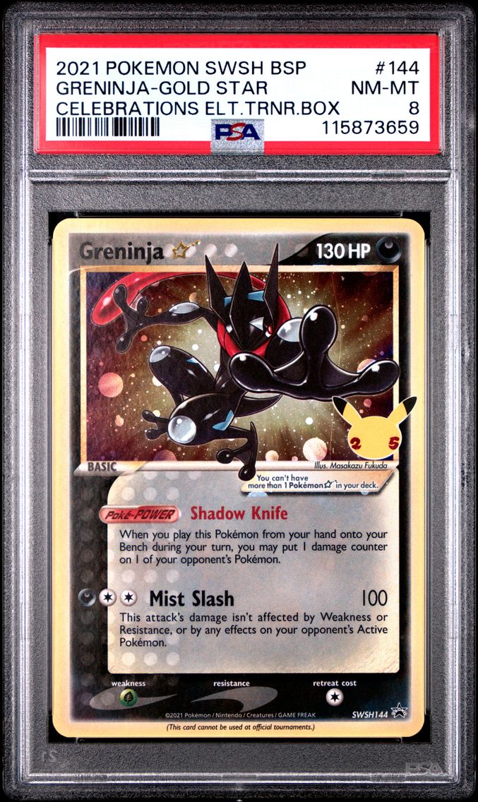 2021 #144 Greninja-Gold Star PSA 8 Swsh Black Star Promo Pokemon