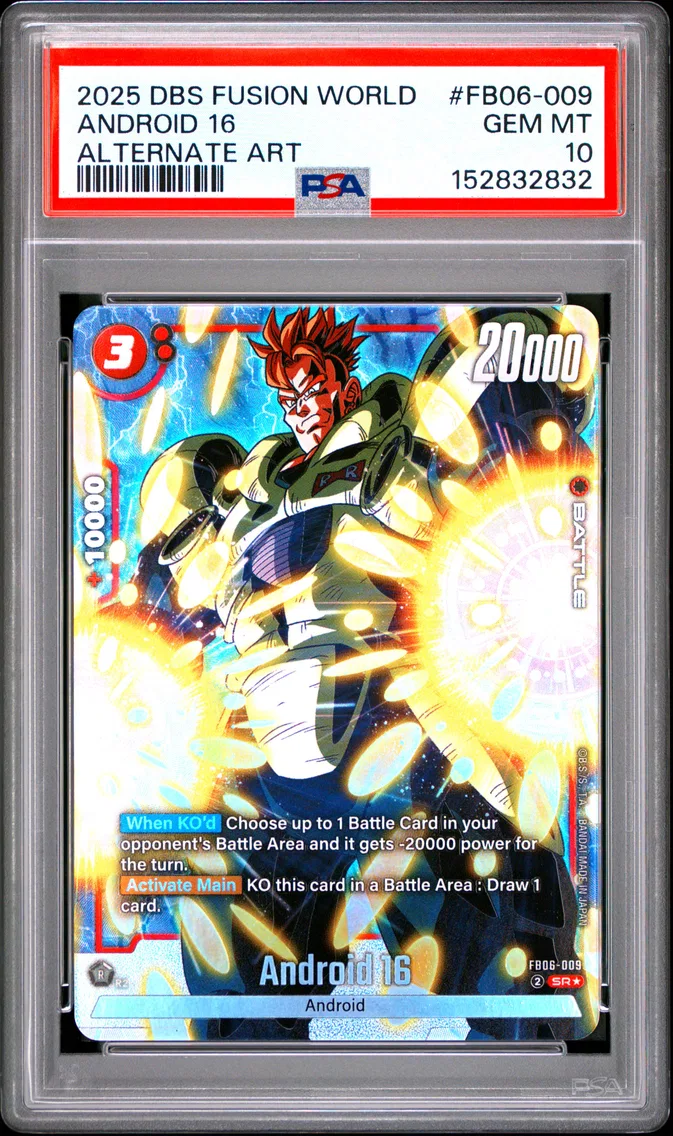 2025 #FB06-009 Android 16 PSA 10 Dragon Ball Super Card Game Fusion World Rivals Clash