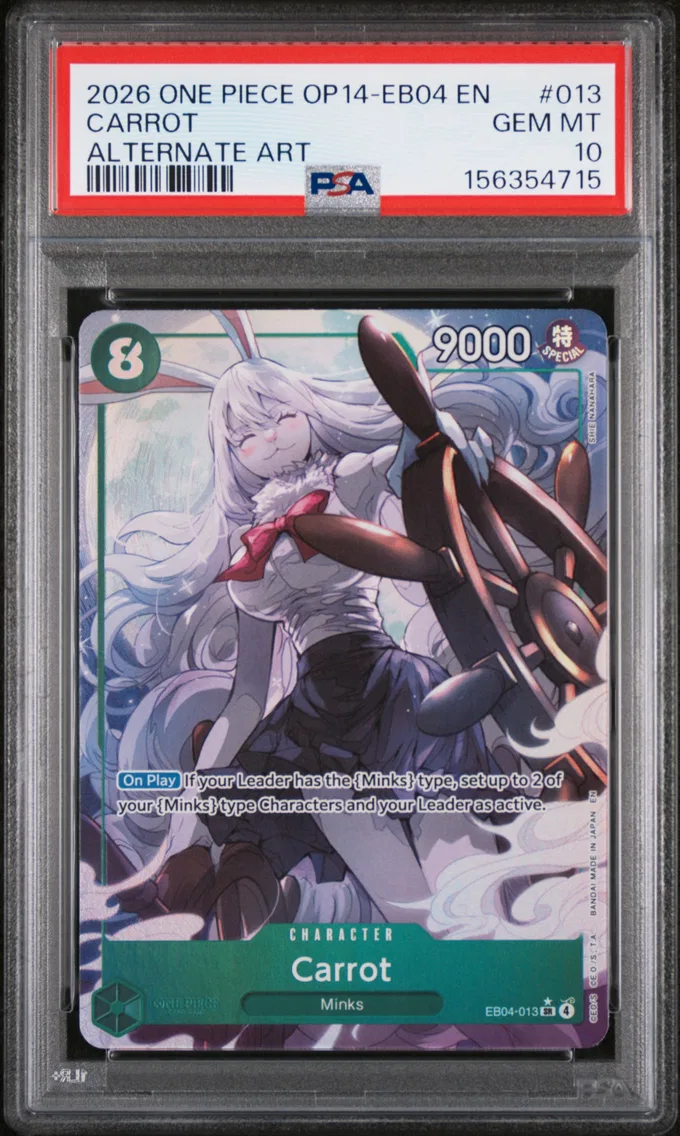 2026 #013 Carrot PSA 10 One Piece OP14-EB04-the Azure Sea's Seven