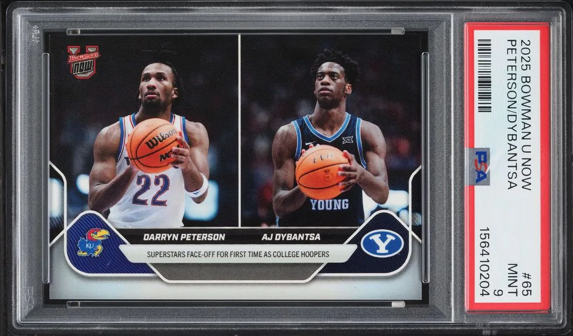 2025 Bowman University Now Darryn Peterson & AJ Dybantsa ROOKIE #65 PSA 9 MINT