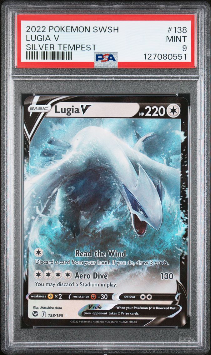 2022 #138 Lugia V PSA 9 Sword & Shield Silver Tempest Pokemon