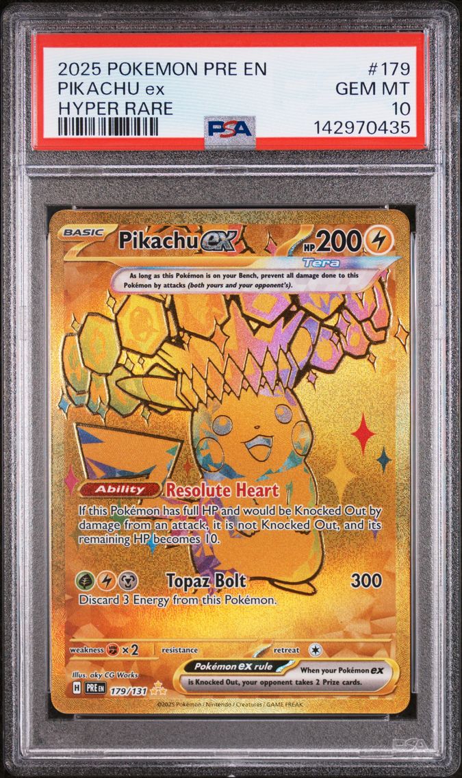 2025 #179 Pikachu EX PSA 10 Pre 