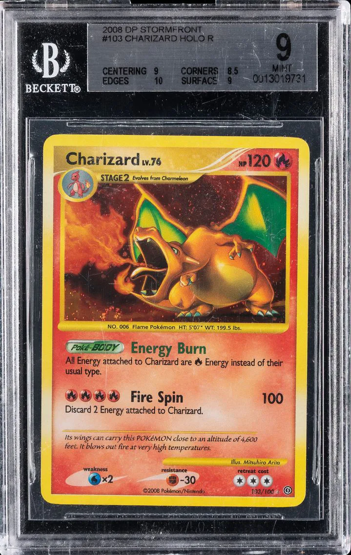 2008 #103 Charizard-Holo BGS 9 Diamond & Pearl Stormfront Pokemon