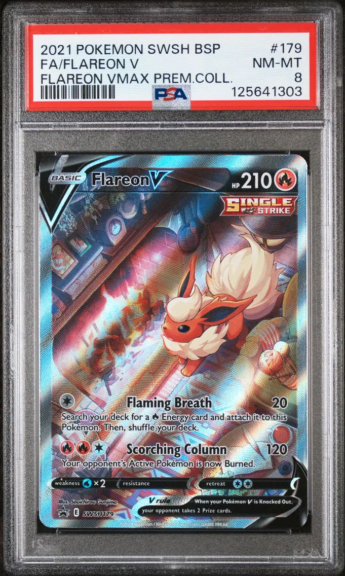 2021 #179 Full Art/Flareon V PSA 8 Swsh Black Star Promo Pokemon