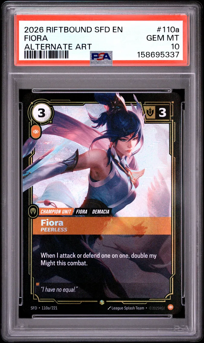 2026 #110a Fiora - Peerless PSA 10 Riftbound: League of Legends Sfd-Spiritforged