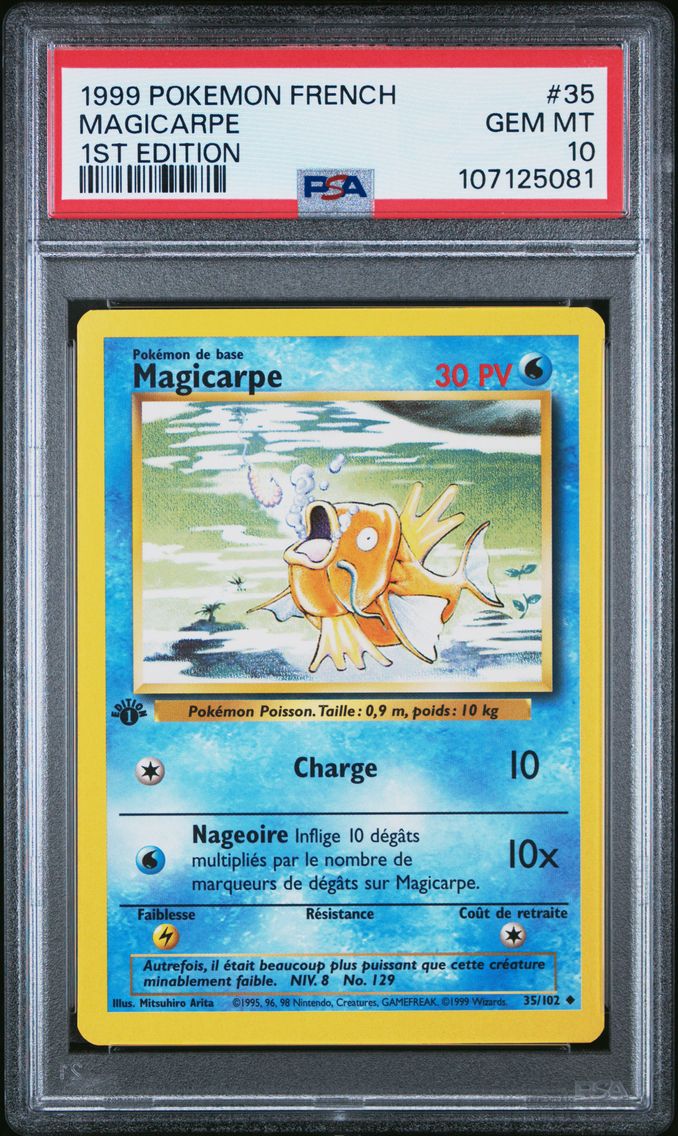 1999 #35 Magicarpe 1st Edition PSA 10 French Pokemon