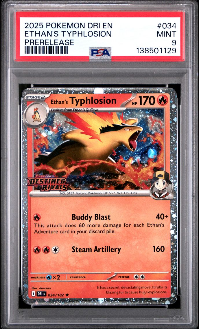 2025 #034 Ethan's Typhlosion PSA 9 Dri EN-Destined Rivals Pokemon