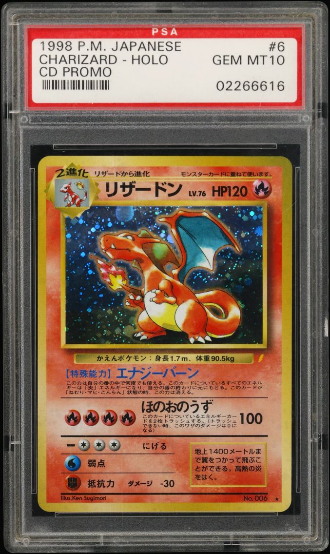 1999 #6 Charizard-Holo PSA 10 Ja