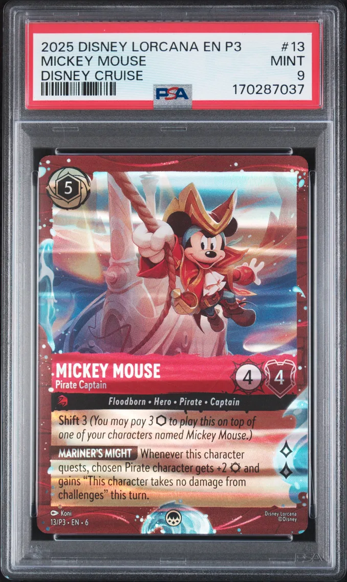 2025 #13 Mickey Mouse - Pirate Captain PSA 9 Disney Lorcana EN P3-Promo