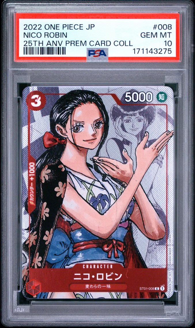 2022 #008 Nico Robin PSA 10 One Piece Japanese 25th Anniversary Premium Card Collection