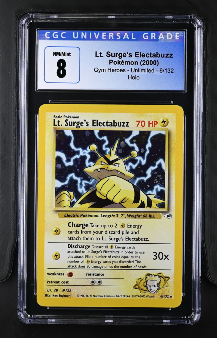 2000 #6 Lt. Surge's Electabuzz CGC 8 Gym Heroes - Unlimited - English