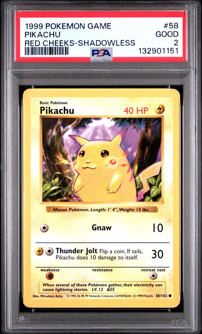 1999 #58 Pikachu PSA 2 Game Pokemon
